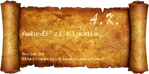 Ambrózi Klaudia névjegykártya