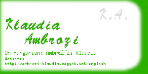 klaudia ambrozi business card